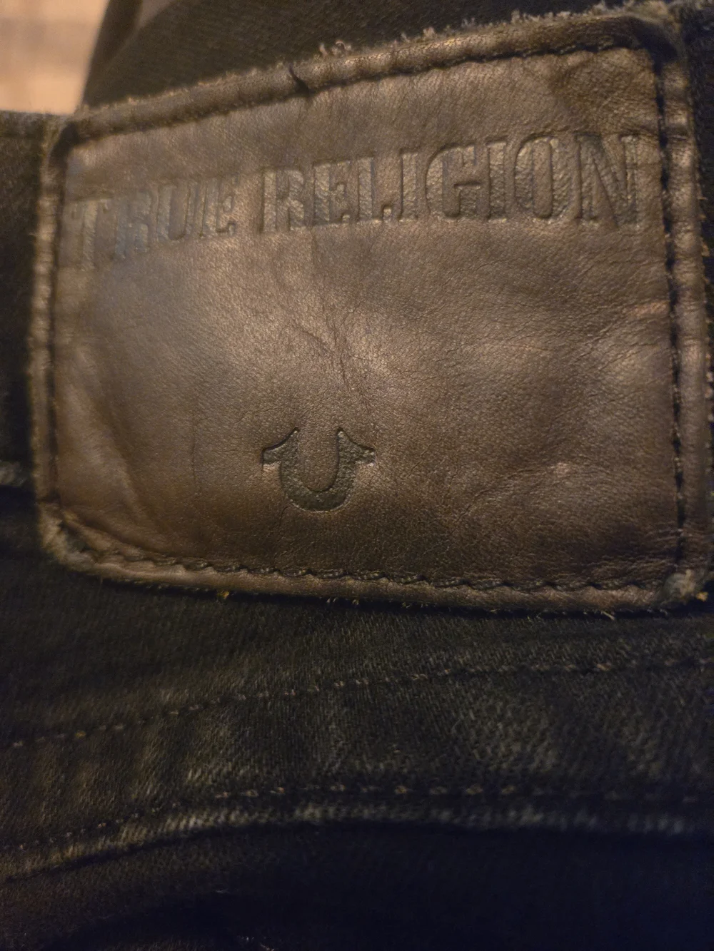 True Religion Ricky Straight Mens Size 36 Flap Pocket Black Monochromatic